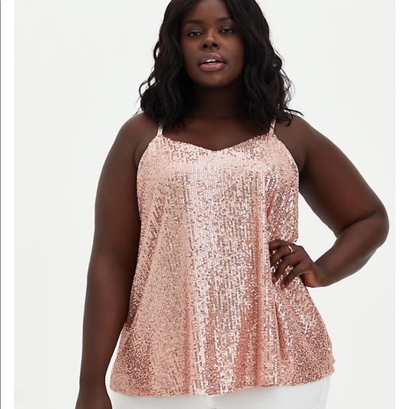 Gold Sequin Tops Rose Gold Plus Size Shirt Rose Gold Tops Plus Size - Main Image